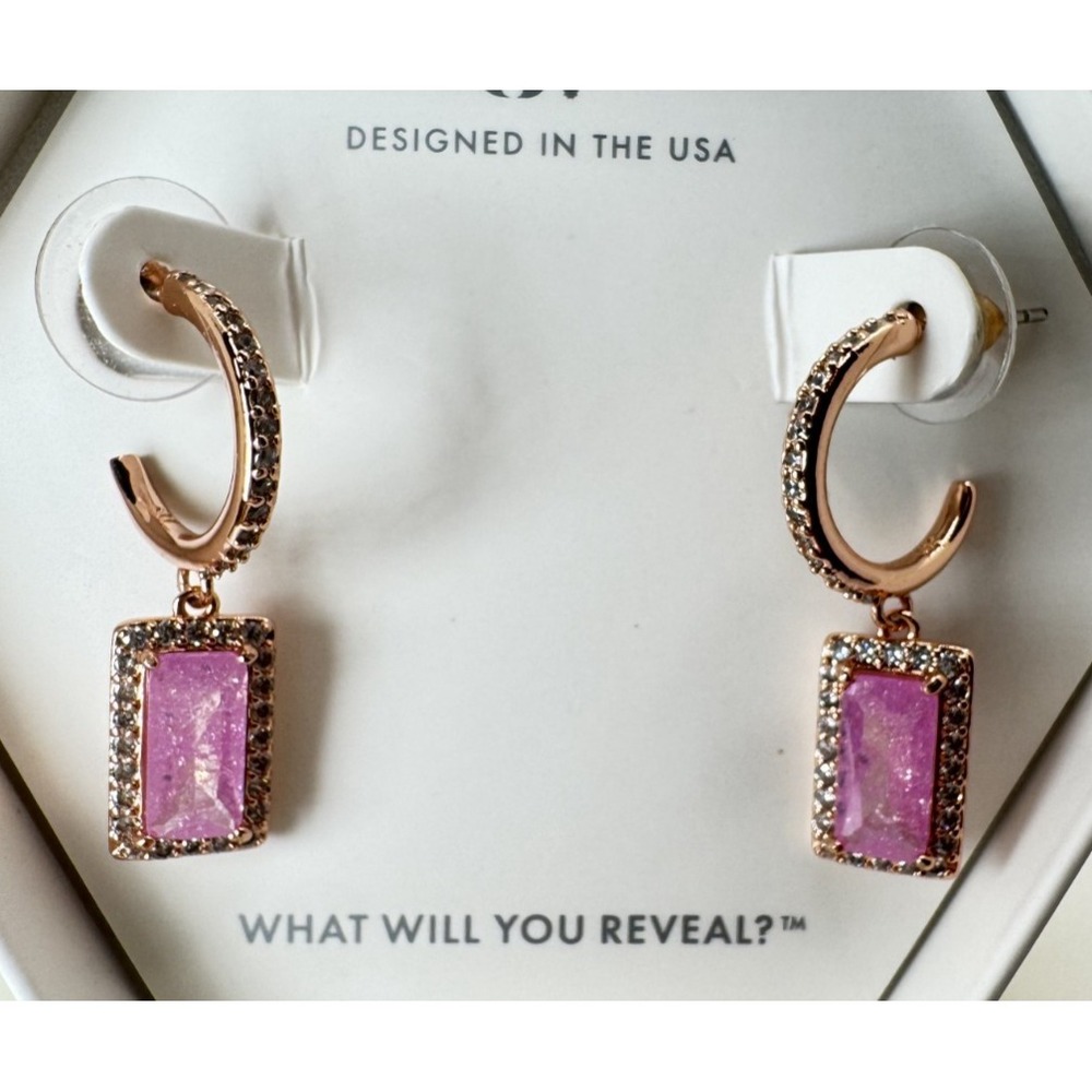Bomb Party Earrings - RBP8941 Spirit Of Bliss - Pink Ice Crystal on Rose Gold